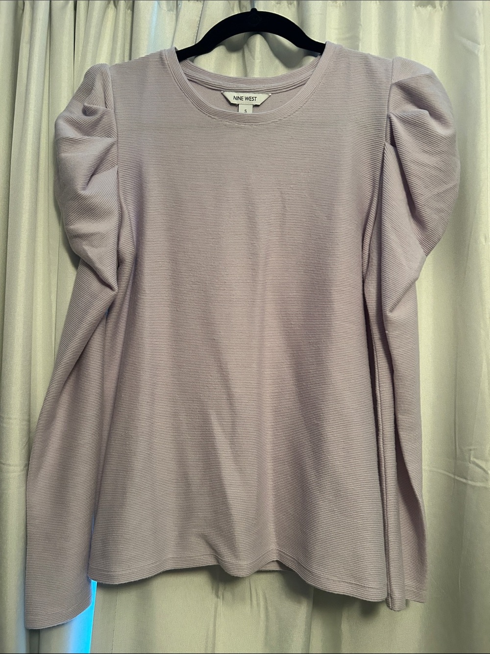 Nine West Lilac Puff Sleeve Long Sleeve Top